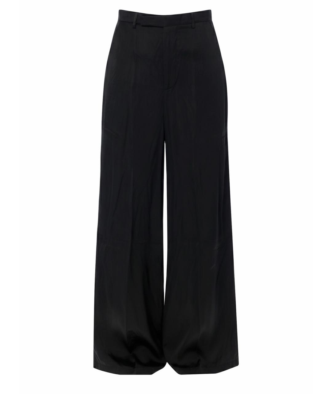 RICK OWENS Черные вискозные прямые брюки, фото 1