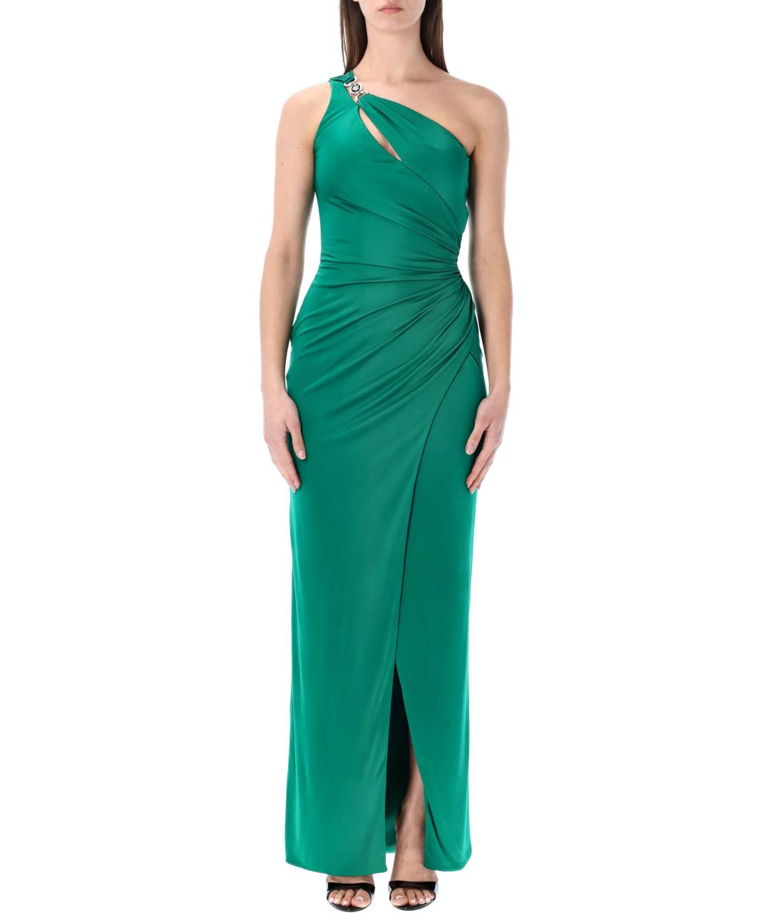 VERSACE Бирюзовое вискозное вечернее платье, фото 1