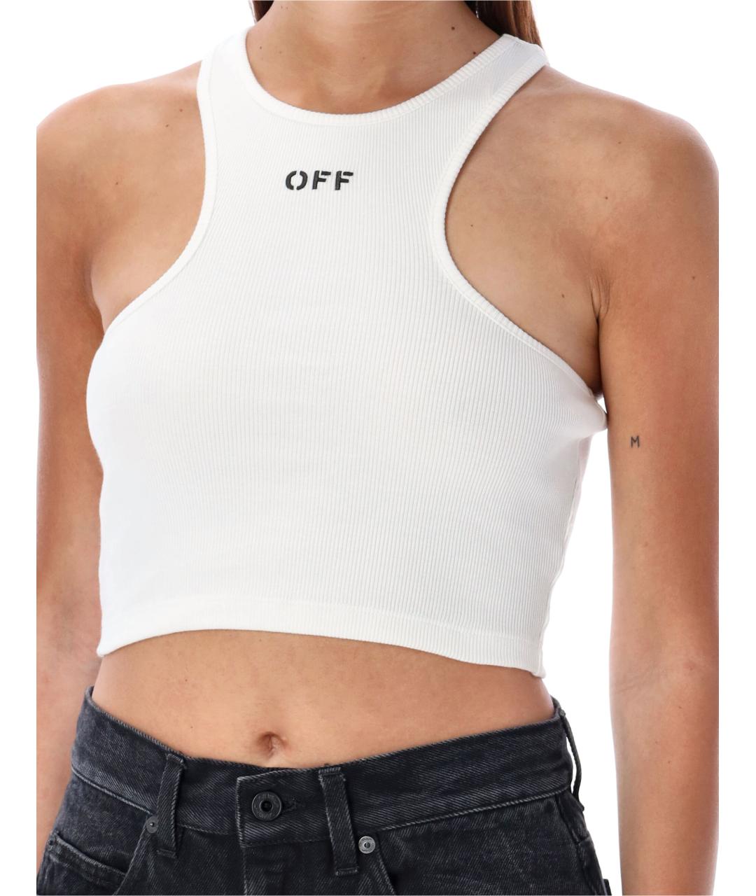 OFF-WHITE Белая хлопковая майка, фото 3