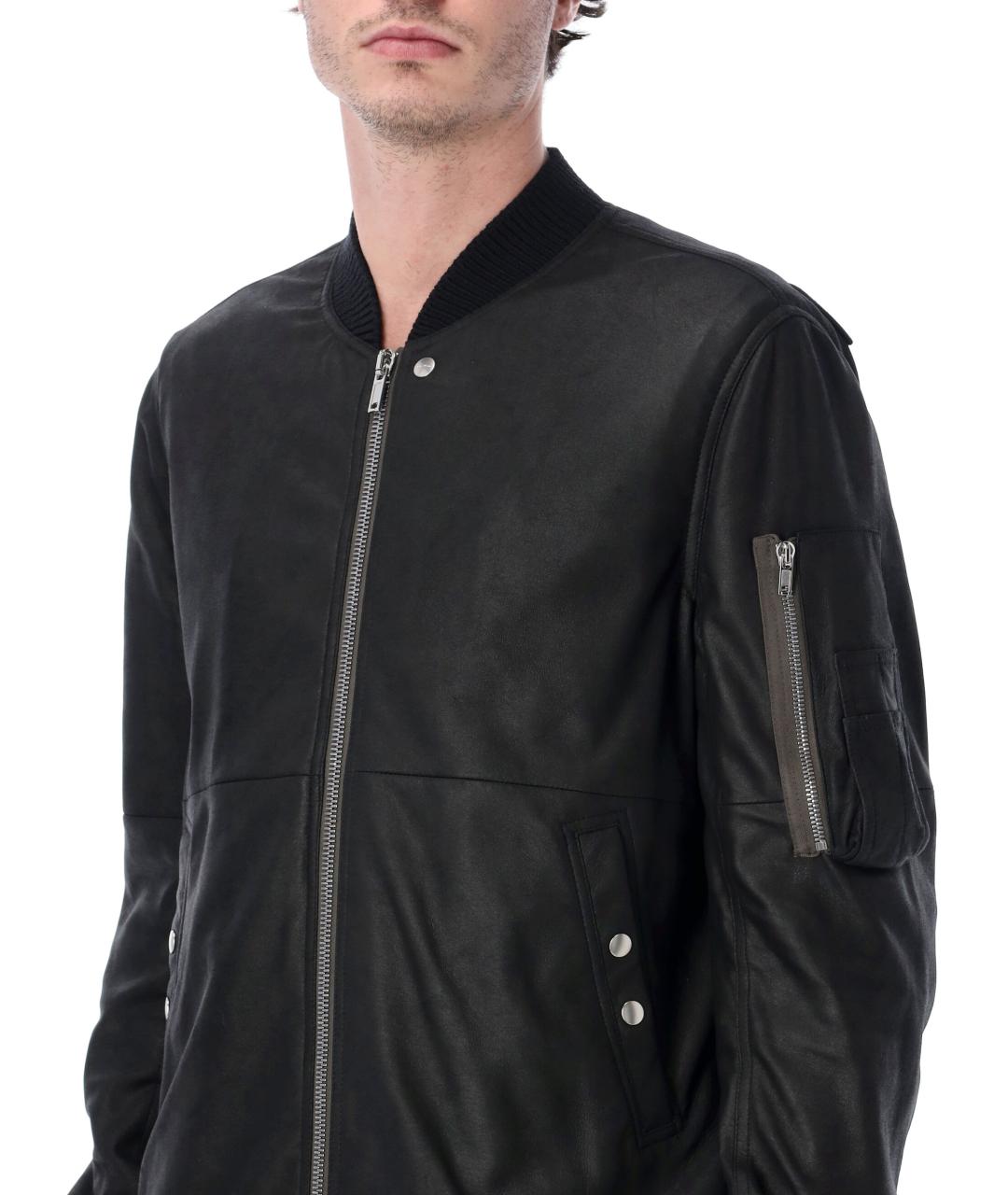 RICK OWENS Черная кожаная куртка, фото 3