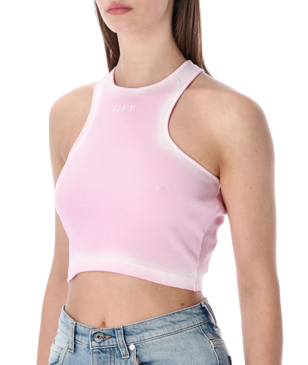 OFF-WHITE Розовая хлопковая майка, фото 3