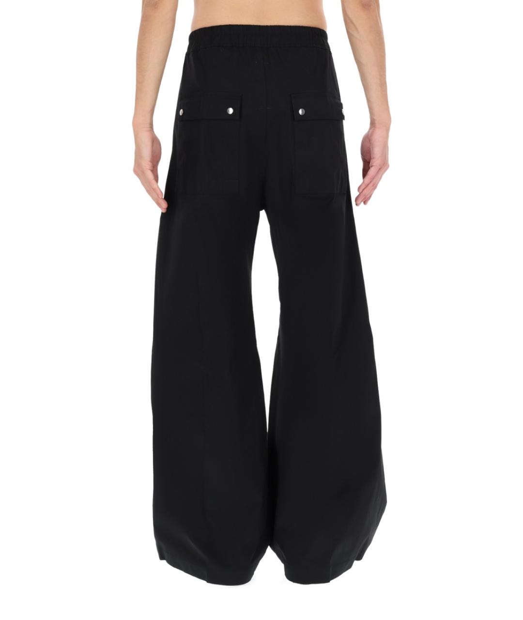 RICK OWENS Черные хлопковые повседневные брюки, фото 5