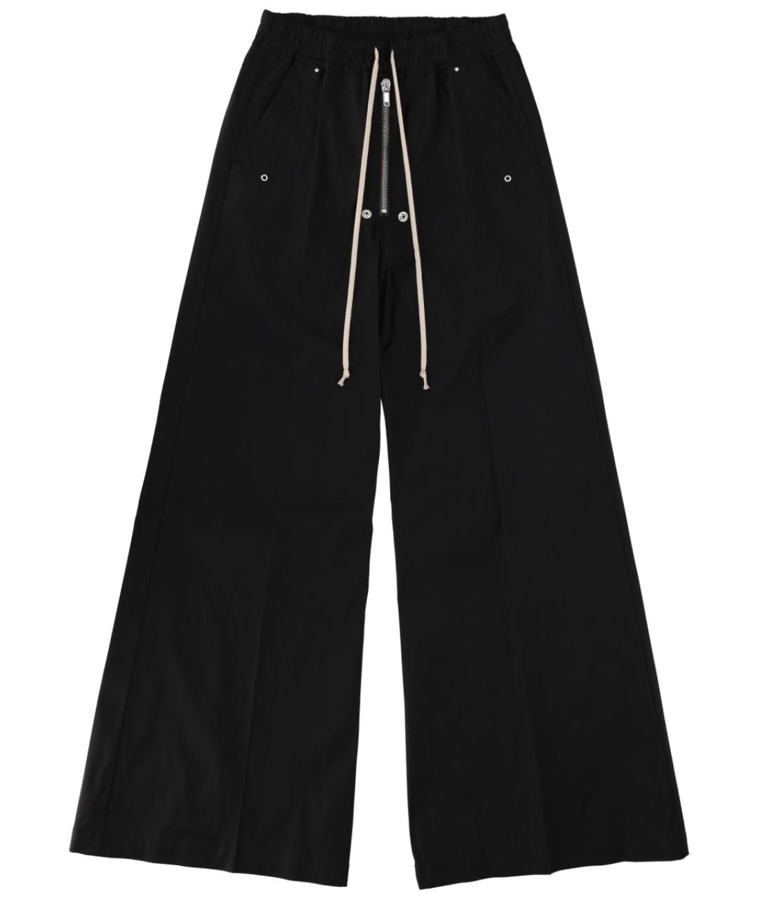 RICK OWENS Черные хлопковые повседневные брюки, фото 1