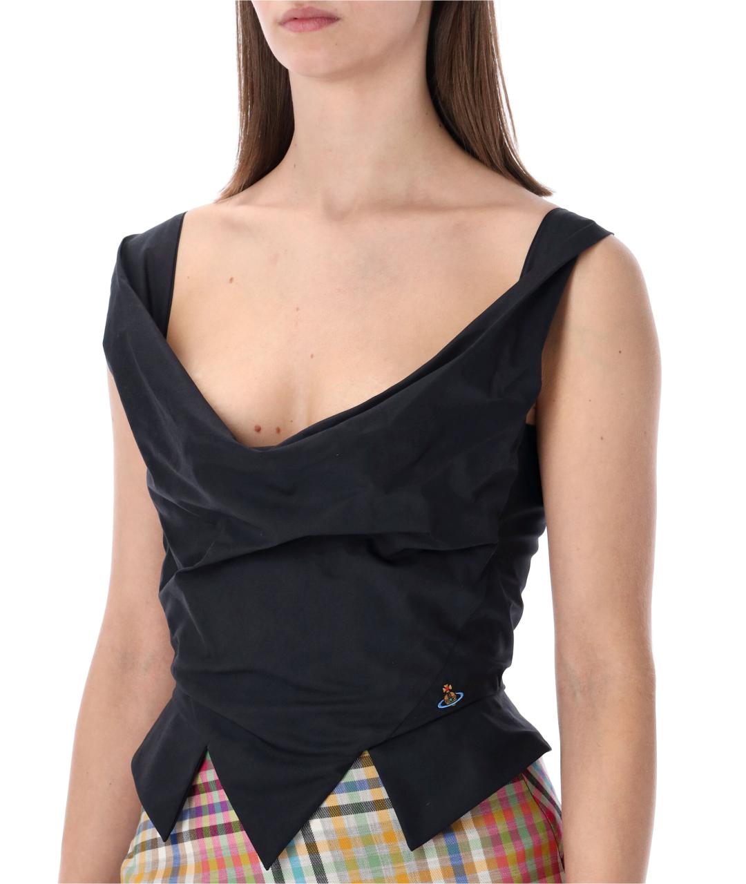 VIVIENNE WESTWOOD Черная хлопковая майка, фото 4