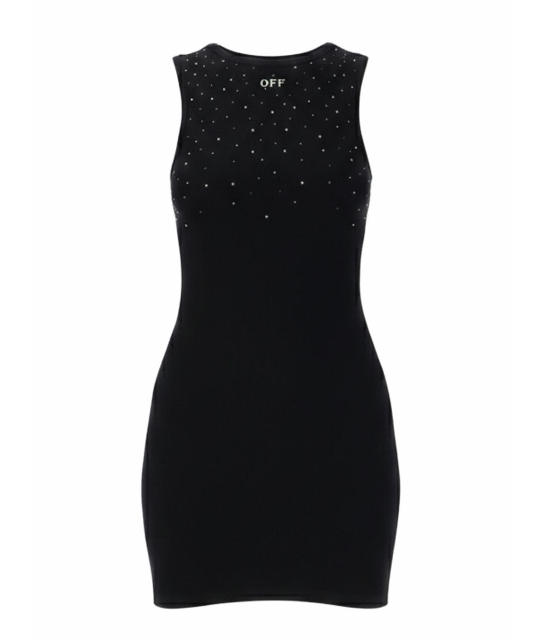 OFF-WHITE Черное вискозное повседневное платье, фото 1