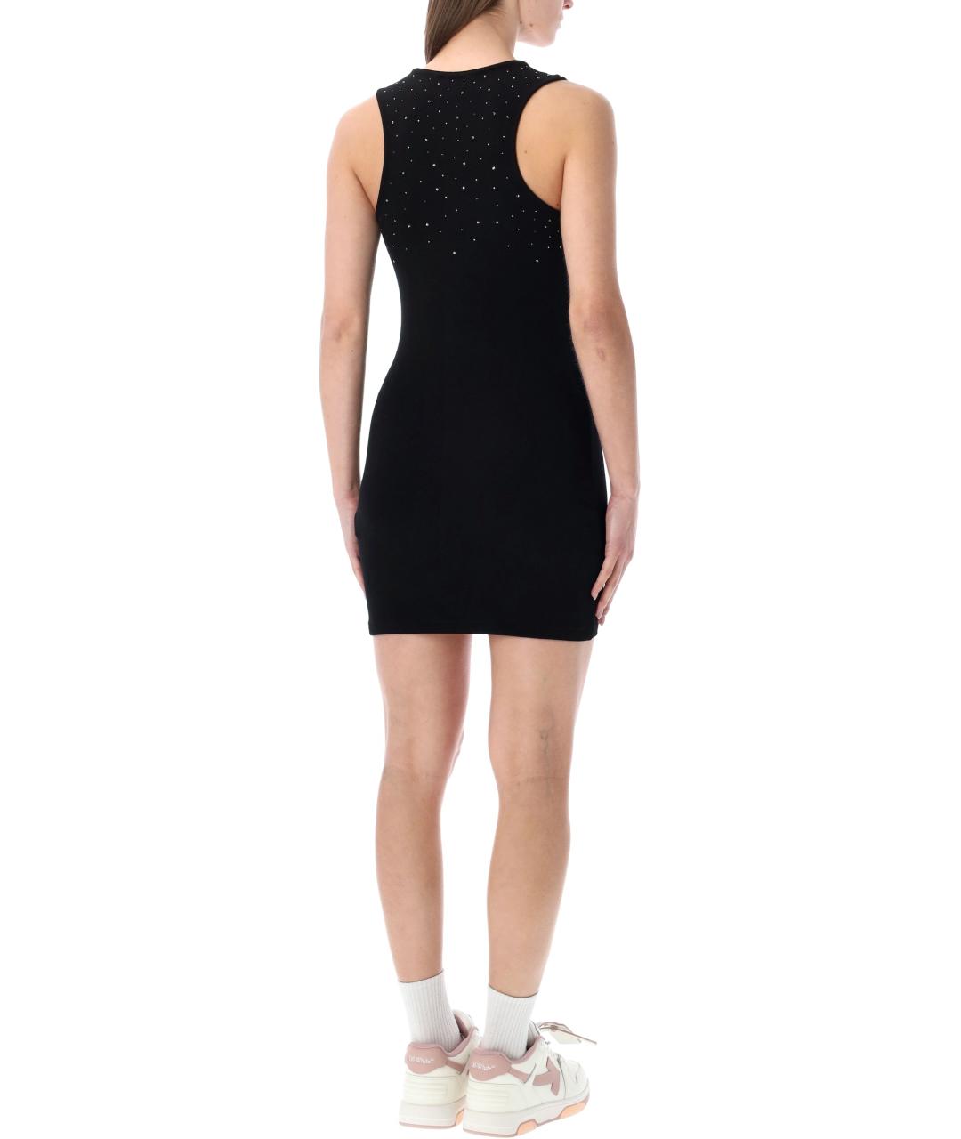 OFF-WHITE Черное вискозное повседневное платье, фото 2