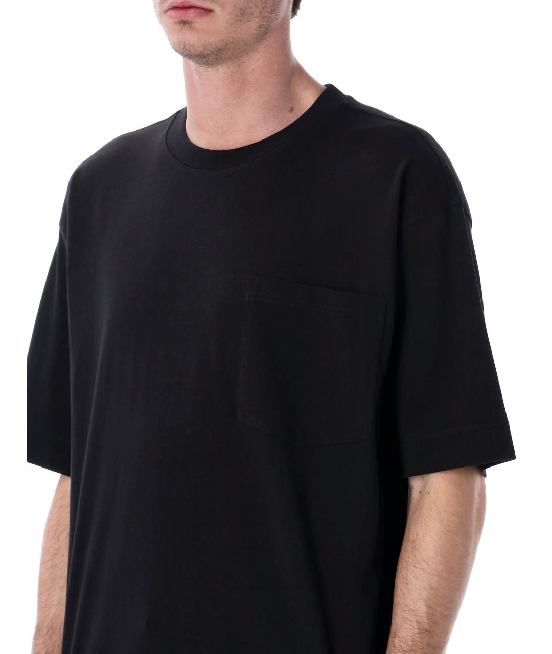 DRIES VAN NOTEN Черная хлопковая футболка, фото 3