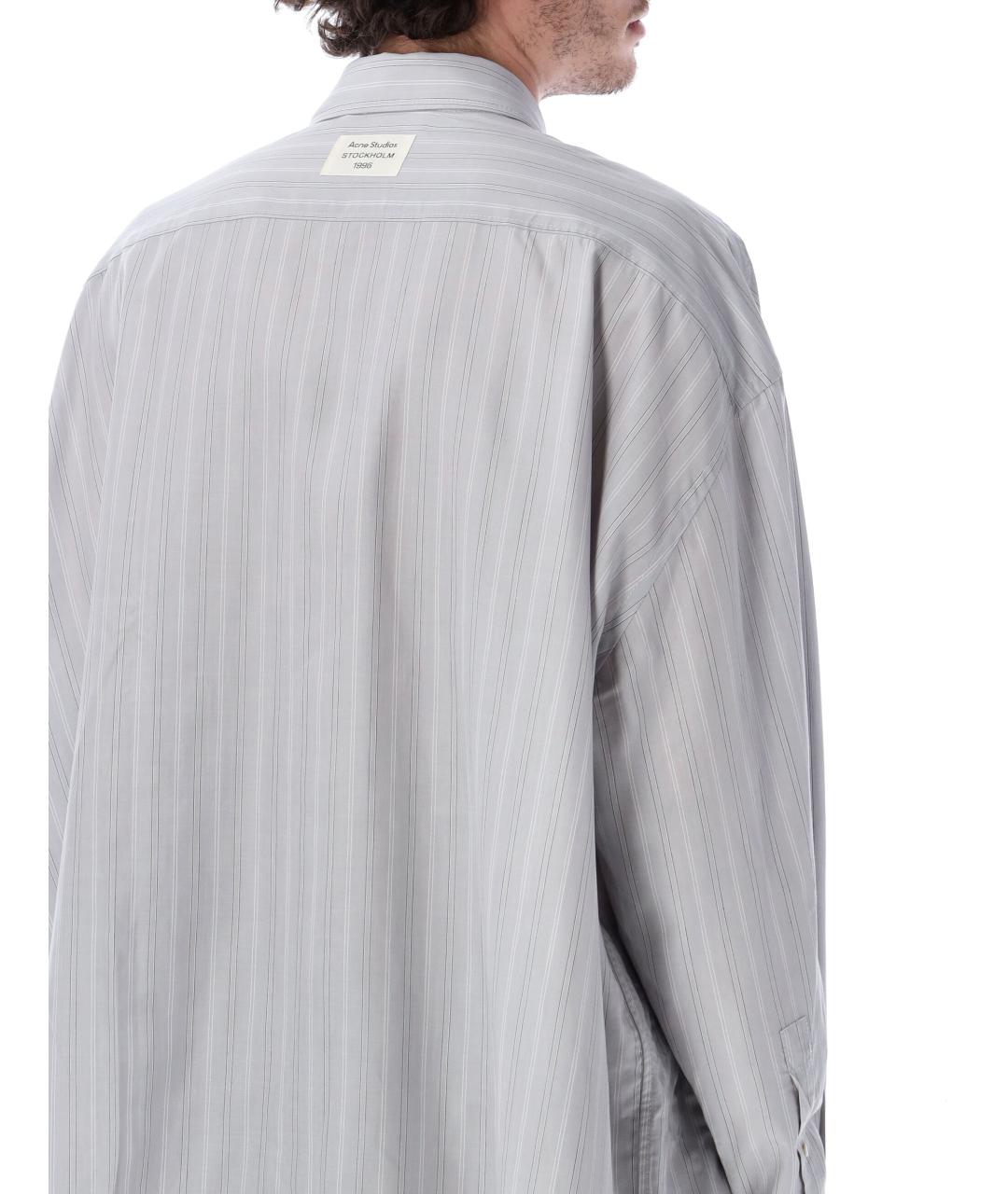ACNE STUDIOS Серая хлопко-лиоцелловая кэжуал рубашка, фото 3