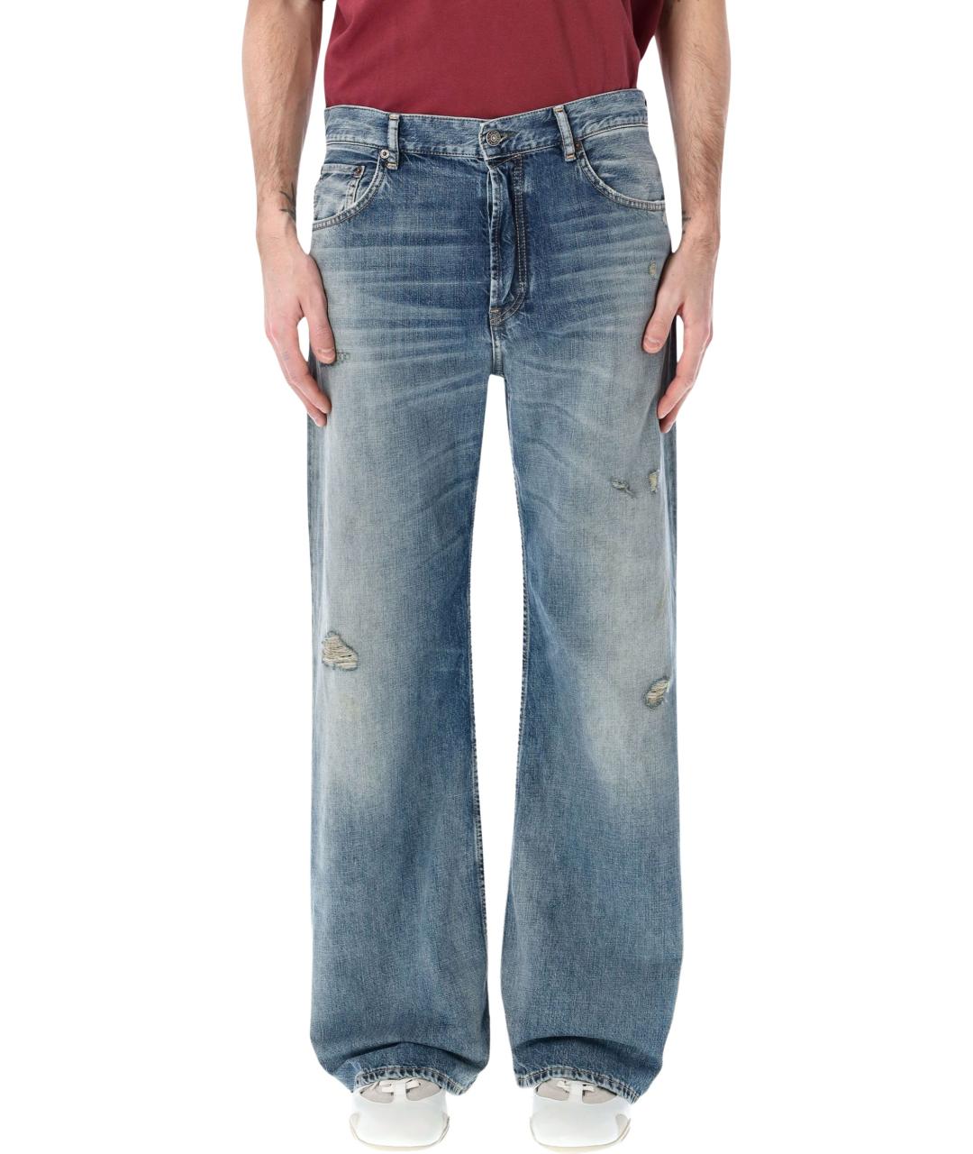 ACNE STUDIOS Синие хлопковые прямые джинсы, фото 1