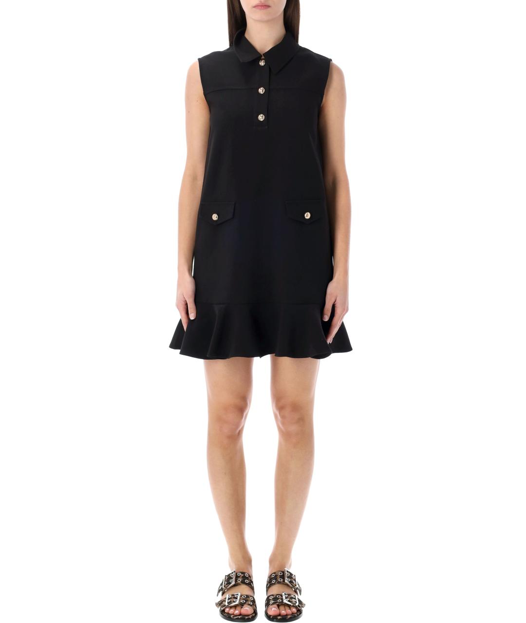 GANNI Черное полиэстеровое повседневное платье, фото 4