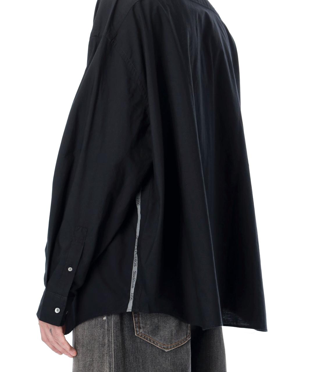 ACNE STUDIOS Черная хлопковая кэжуал рубашка, фото 3
