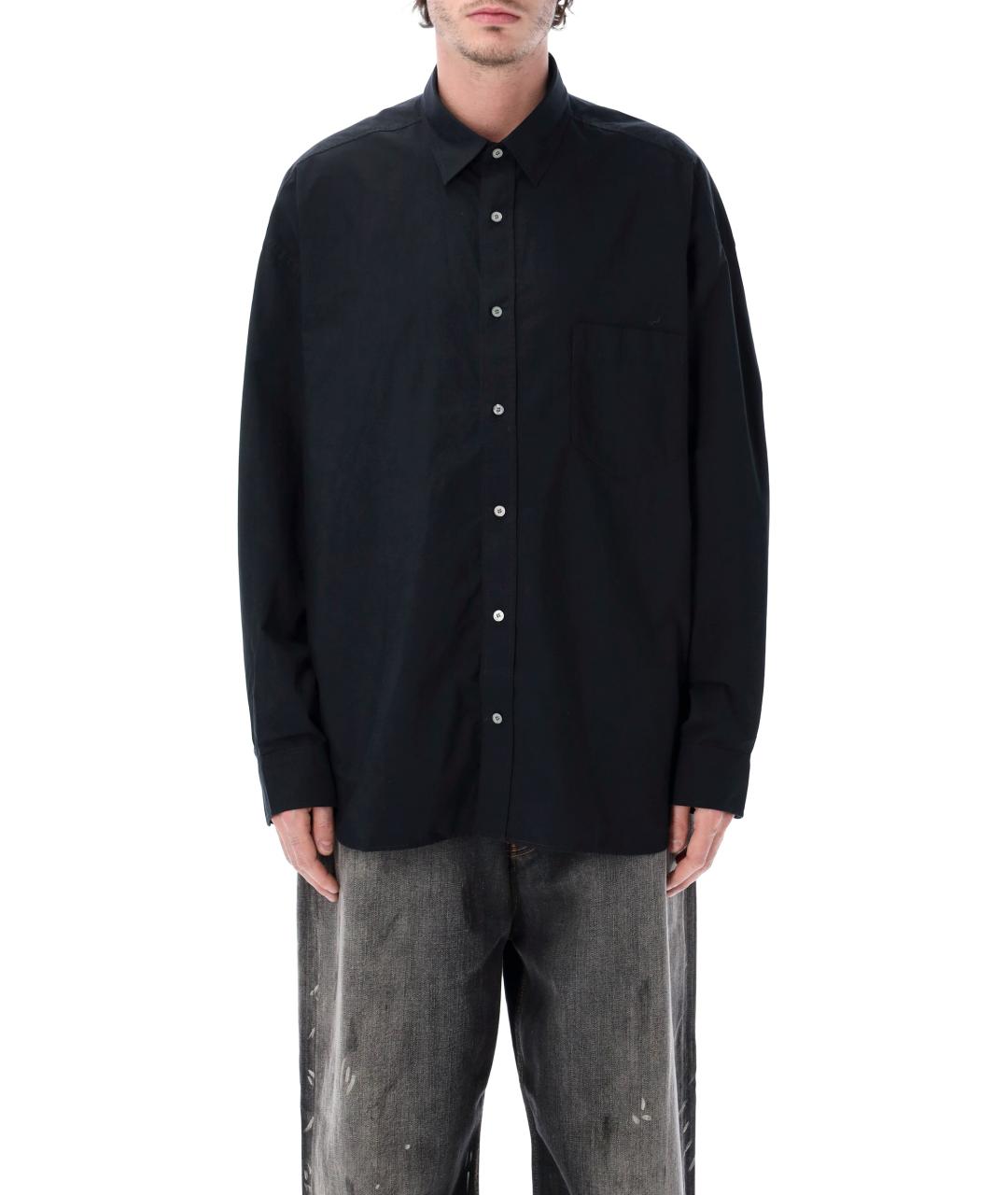 ACNE STUDIOS Черная хлопковая кэжуал рубашка, фото 4