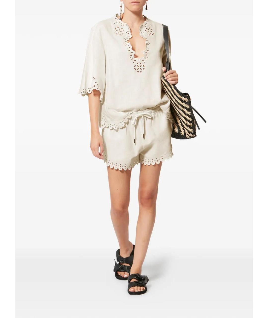 ISABEL MARANT Белые хлопковые шорты, фото 2