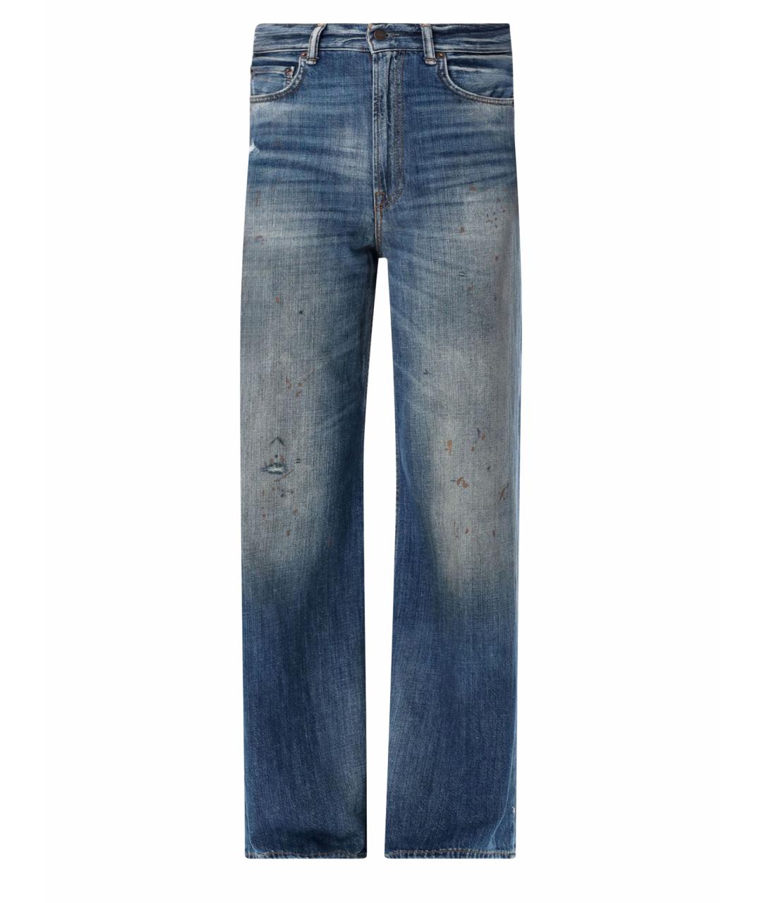 ACNE STUDIOS Синие хлопковые прямые джинсы, фото 1