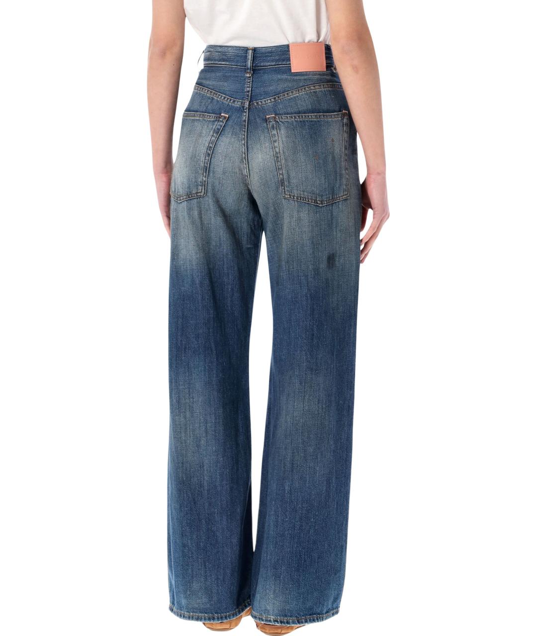 ACNE STUDIOS Синие хлопковые прямые джинсы, фото 2