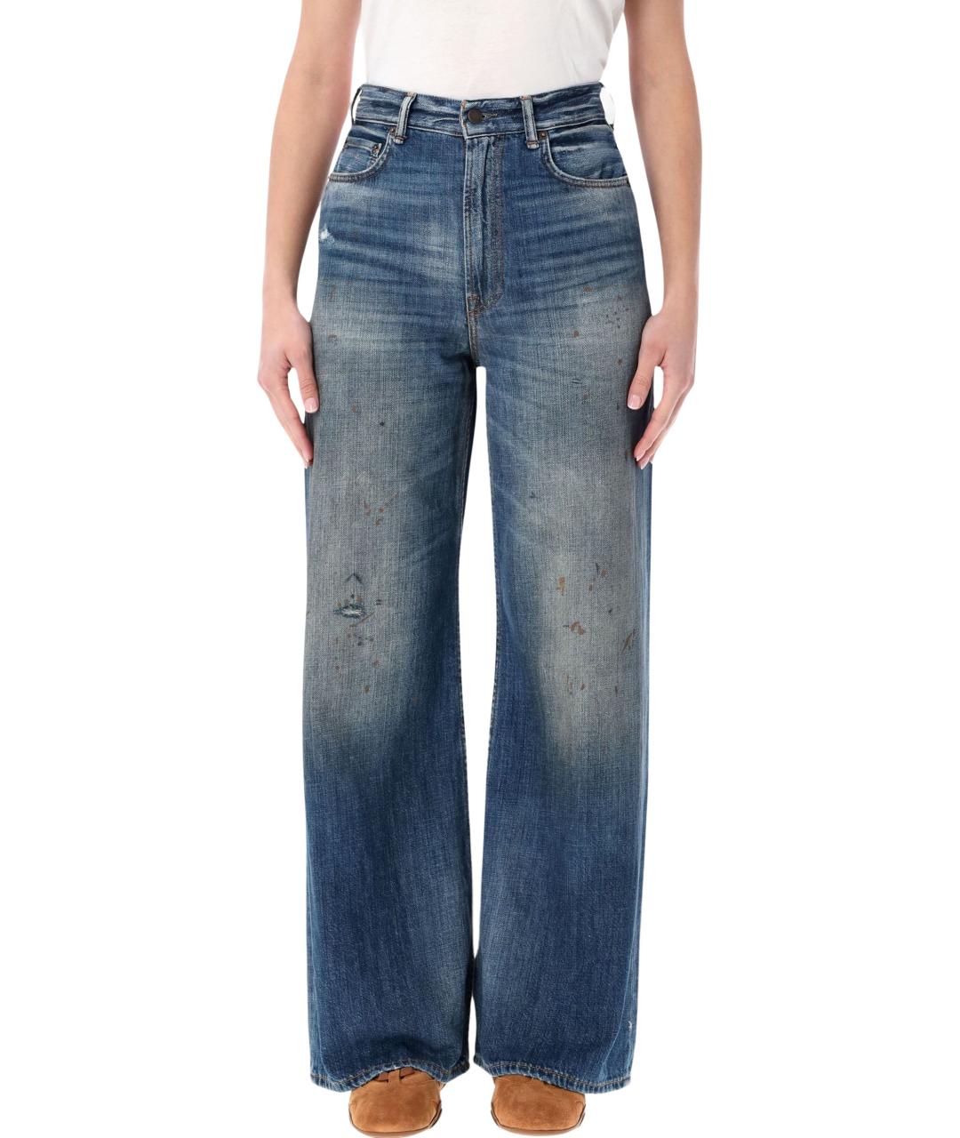 ACNE STUDIOS Синие хлопковые прямые джинсы, фото 4