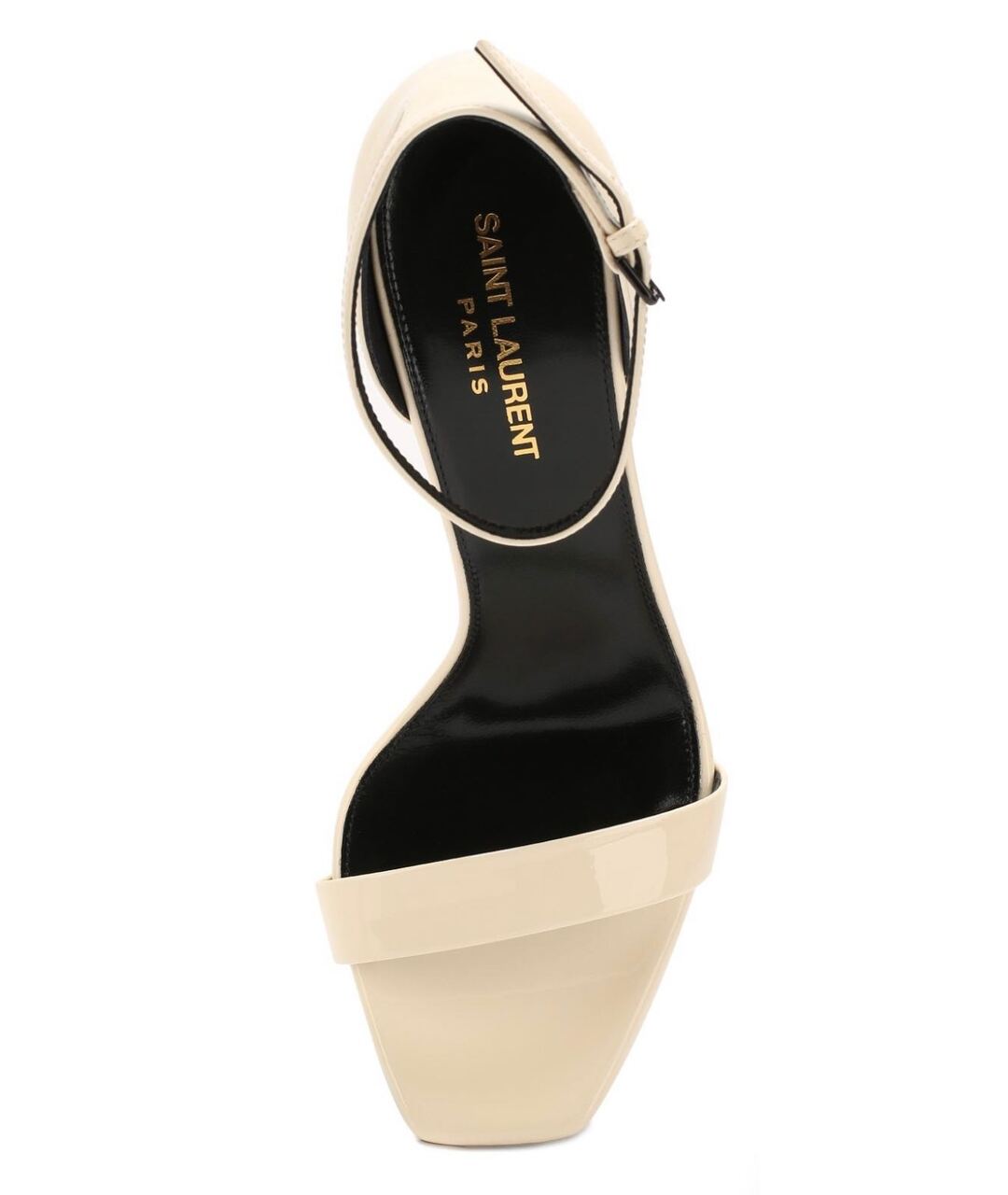 SAINT LAURENT Бежевые босоножки из лакированной кожи, фото 2