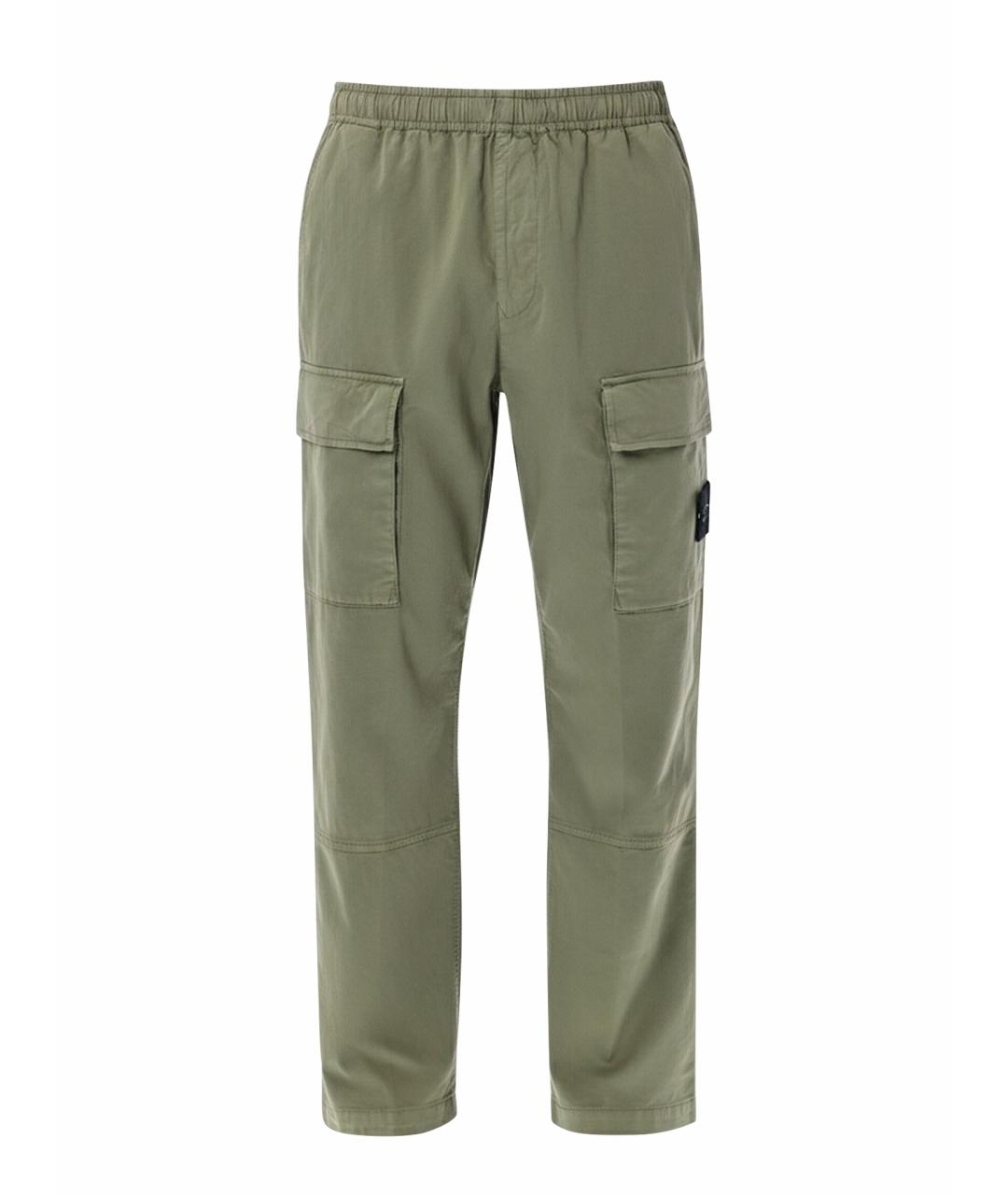 STONE ISLAND Хаки хлопковые повседневные брюки, фото 1