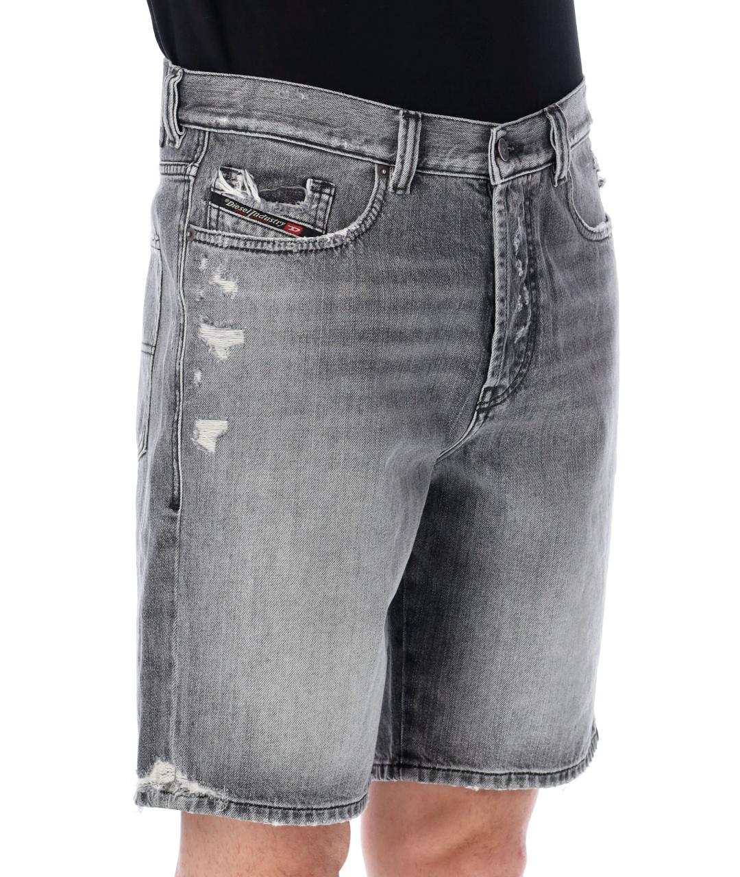 DIESEL Серые хлопковые шорты, фото 3