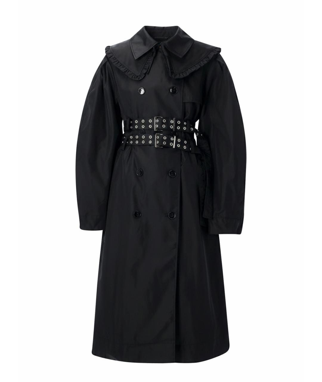 GANNI Черный полиамидовый тренч/плащ, фото 1