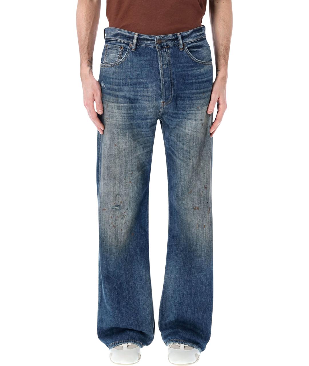 ACNE STUDIOS Синие хлопковые прямые джинсы, фото 1