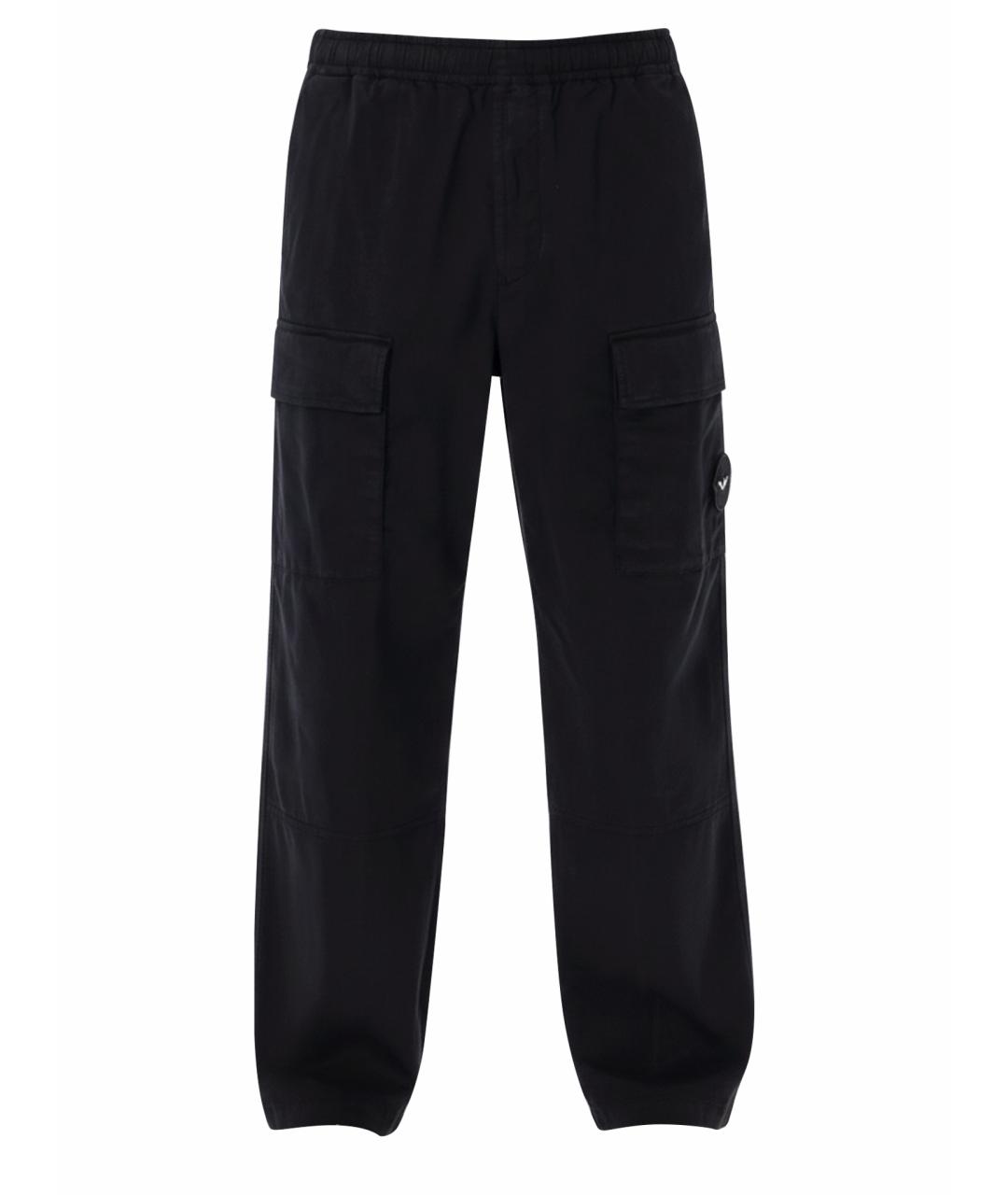 STONE ISLAND Черные хлопковые повседневные брюки, фото 1