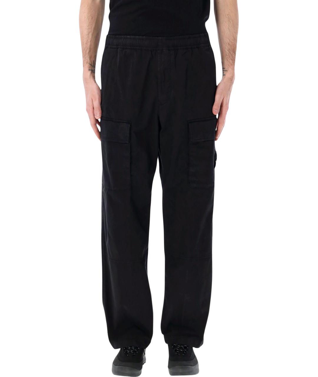 STONE ISLAND Черные хлопковые повседневные брюки, фото 4