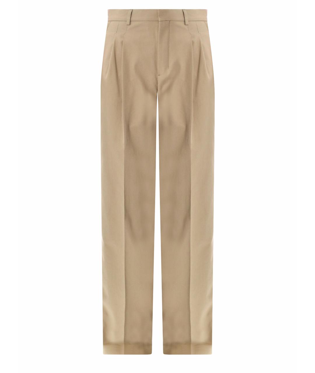 Ami Paris Бежевые хлопковые прямые брюки, фото 1