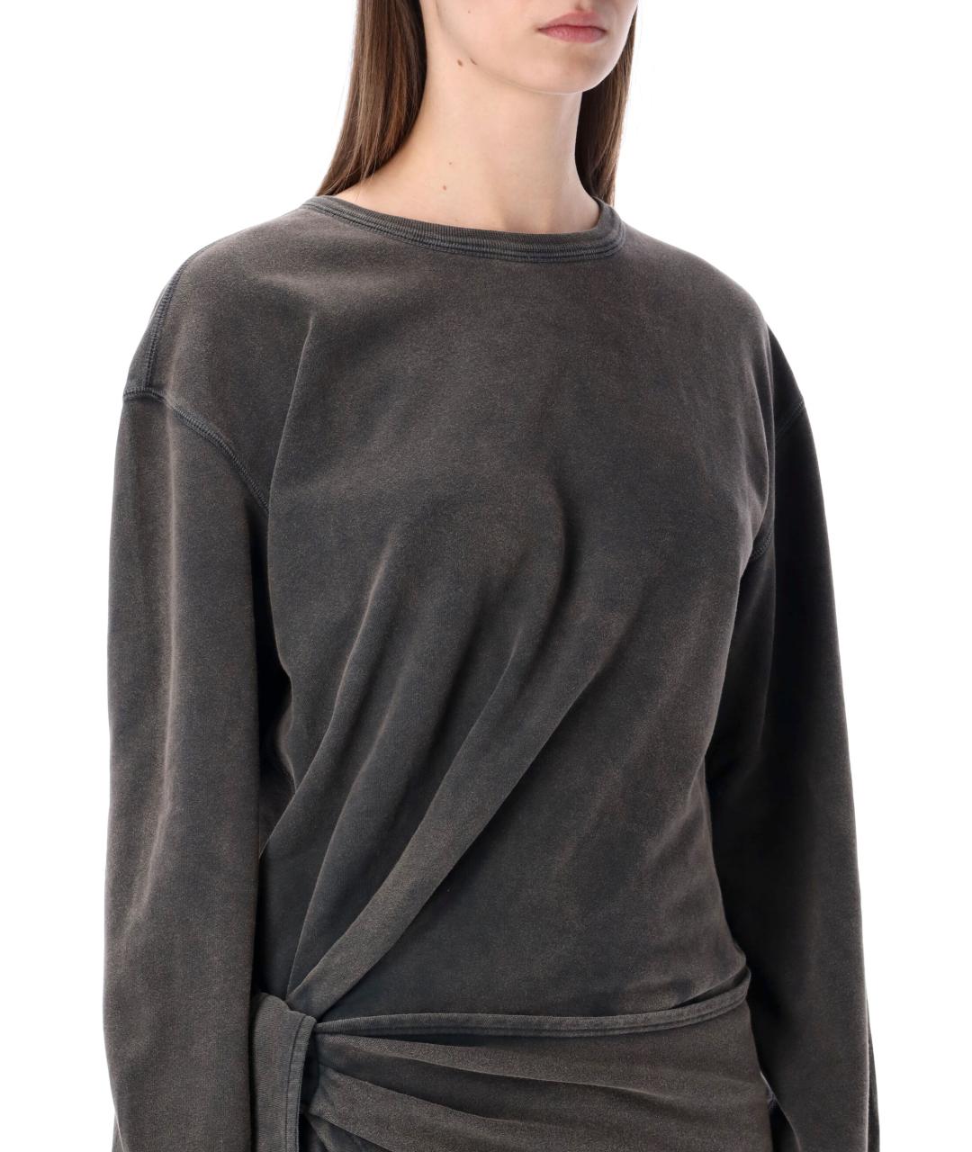 ISABEL MARANT Антрацитовое хлопковое повседневное платье, фото 3