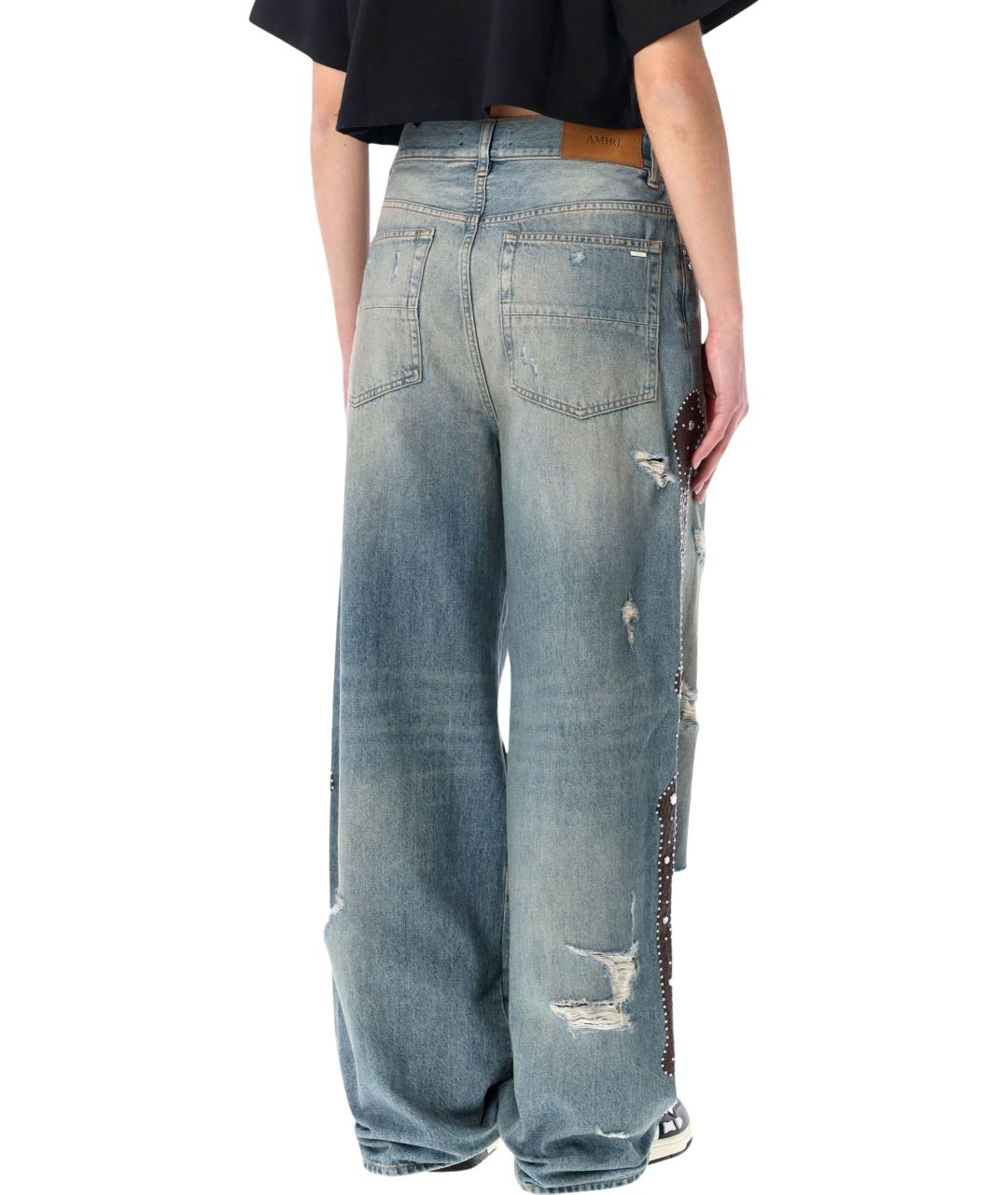 AMIRI Синие хлопковые прямые джинсы, фото 2