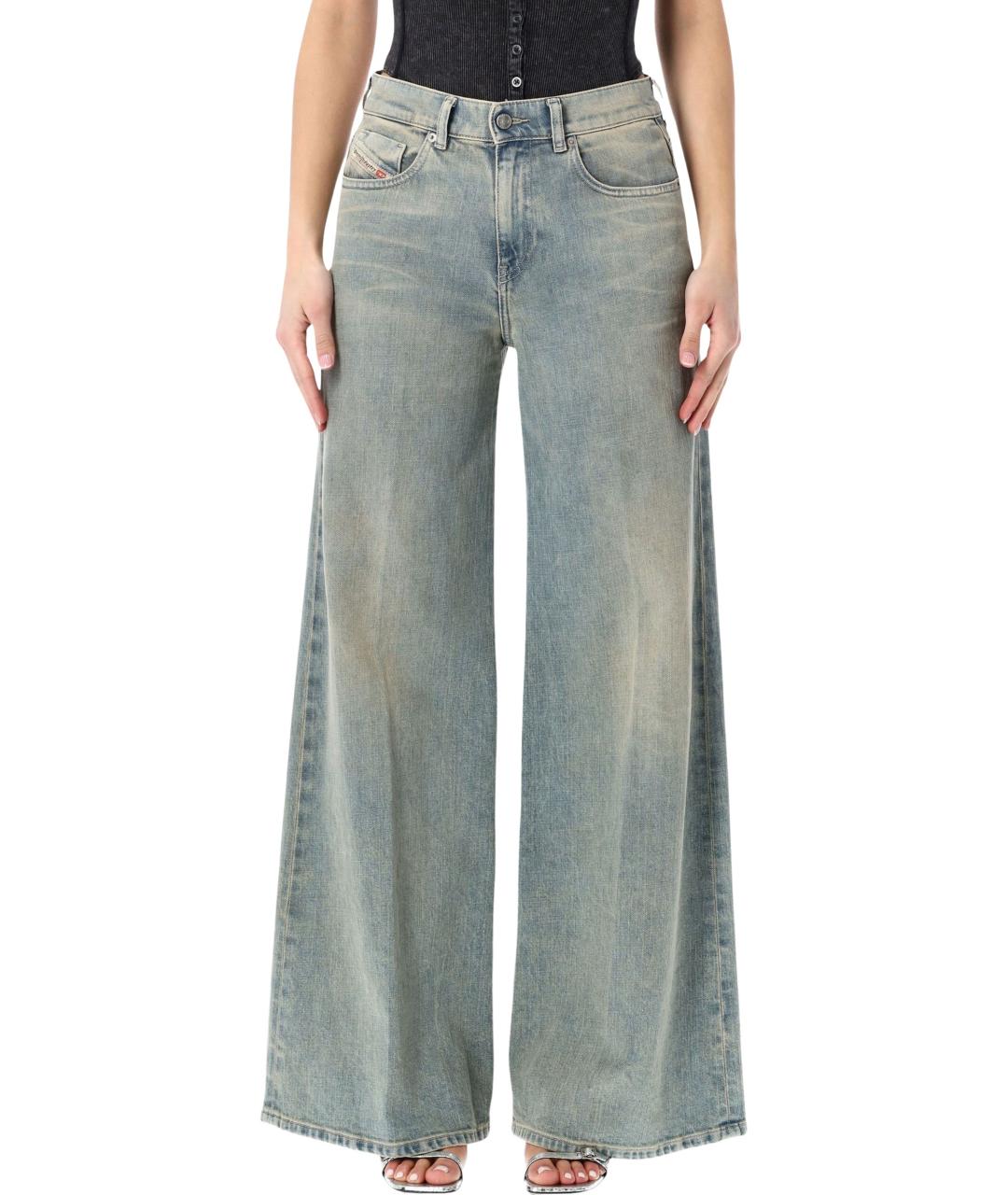 DIESEL Голубые хлопковые джинсы клеш, фото 1