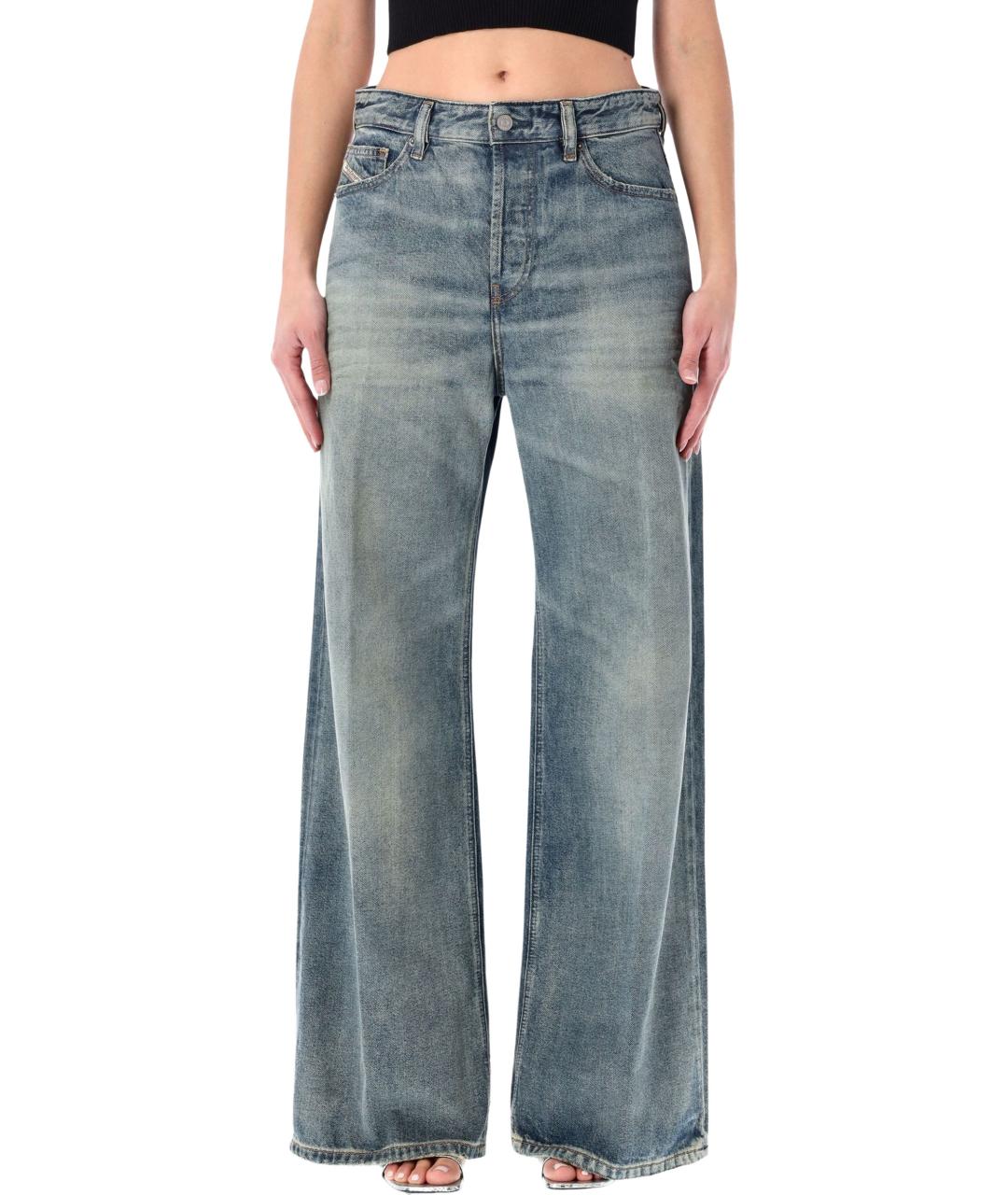 DIESEL Синие хлопковые прямые джинсы, фото 4