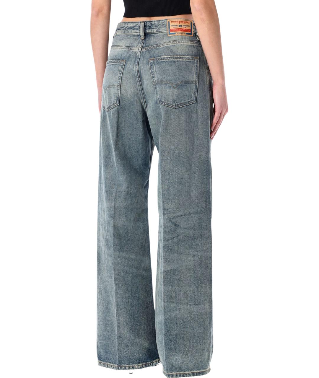 DIESEL Синие хлопковые прямые джинсы, фото 2