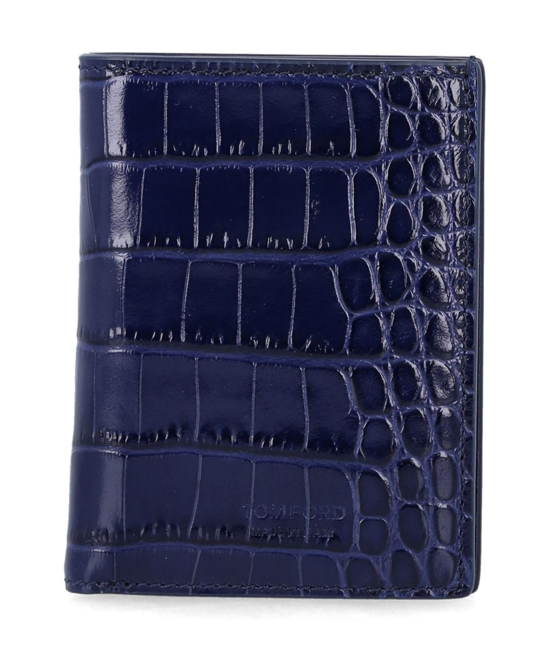 TOM FORD Синий кожаный кардхолдер, фото 1