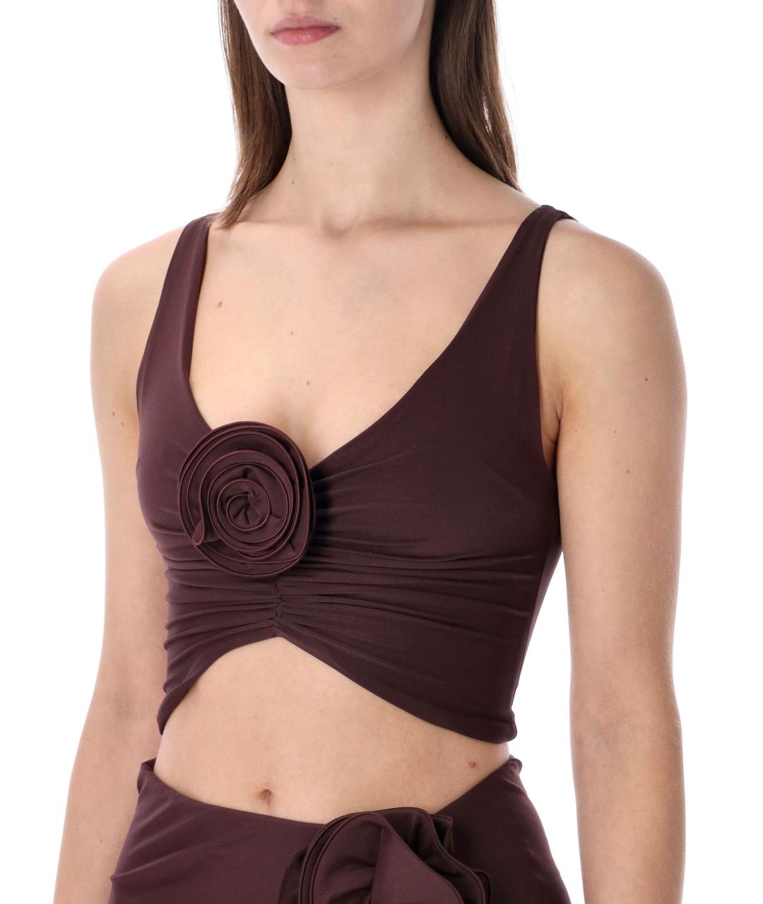 MAGDA BUTRYM Бордовая полиамидовая майка, фото 4