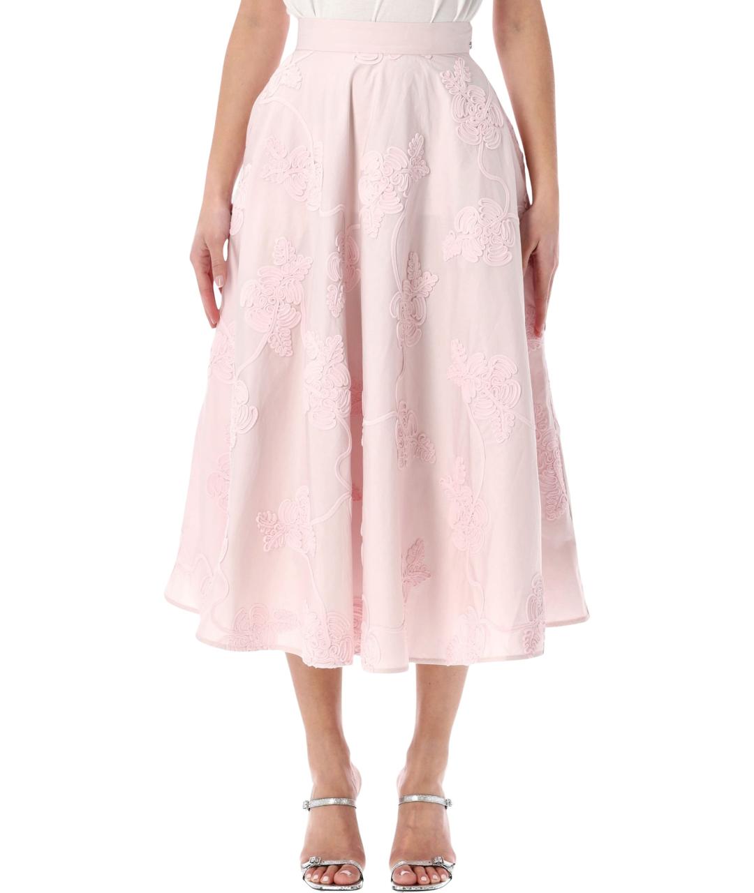 ROTATE Розовая хлопковая юбка миди, фото 1