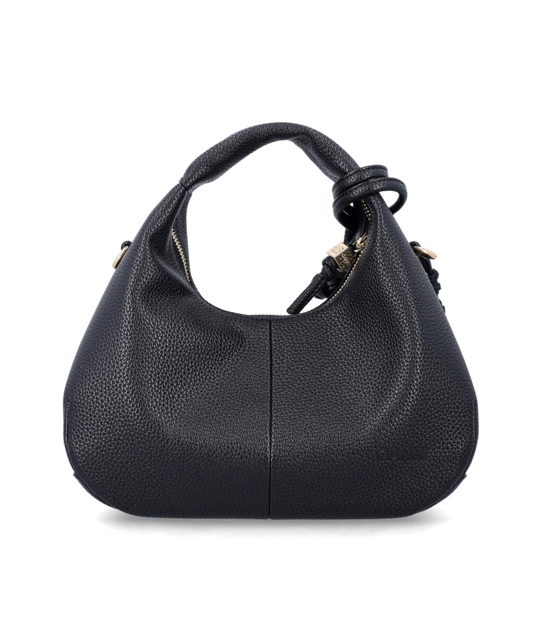 GANNI Черная синтетическая сумка с короткими ручками, фото 3