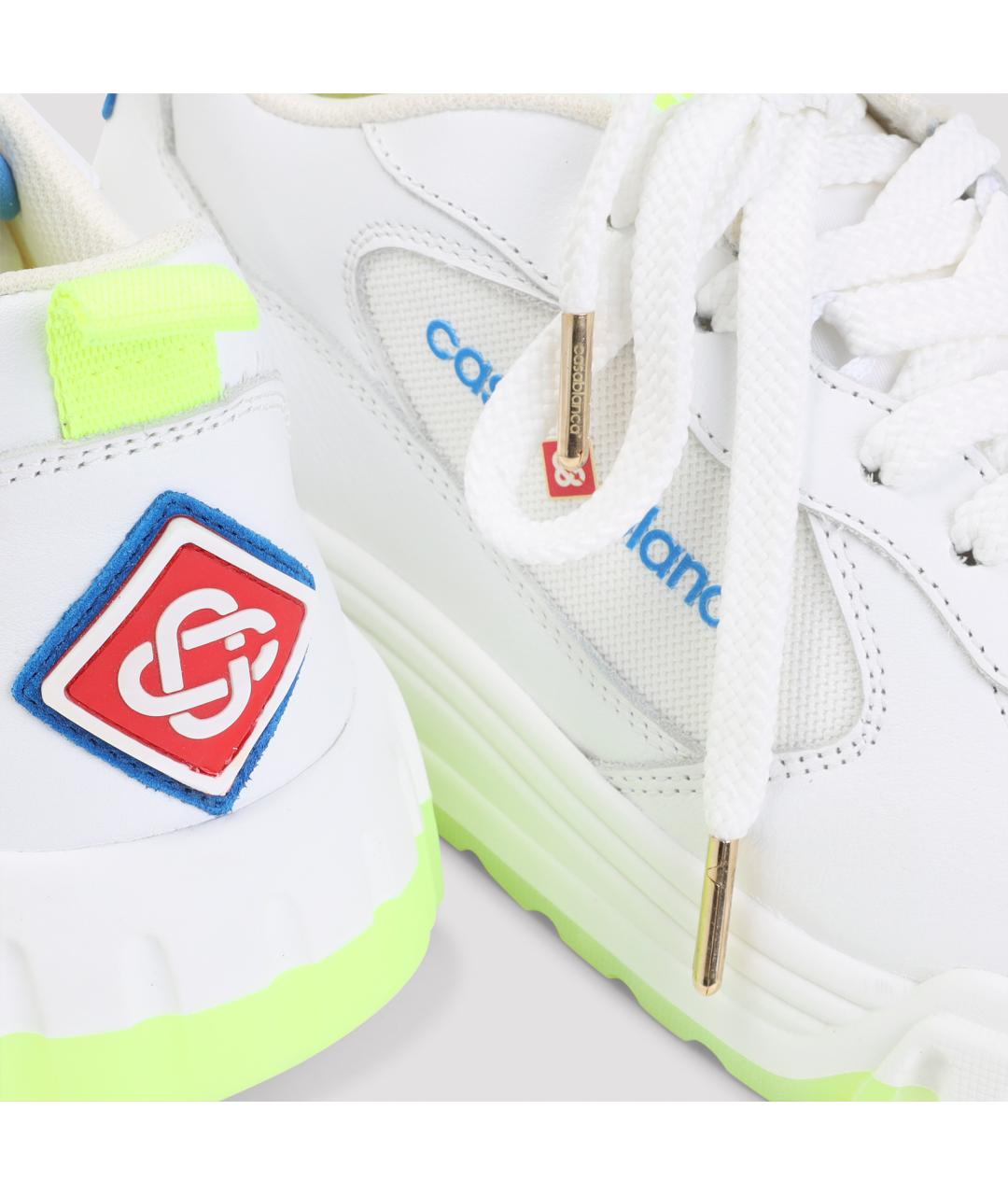 CASABLANCA Белые кожаные низкие кроссовки / кеды, фото 4