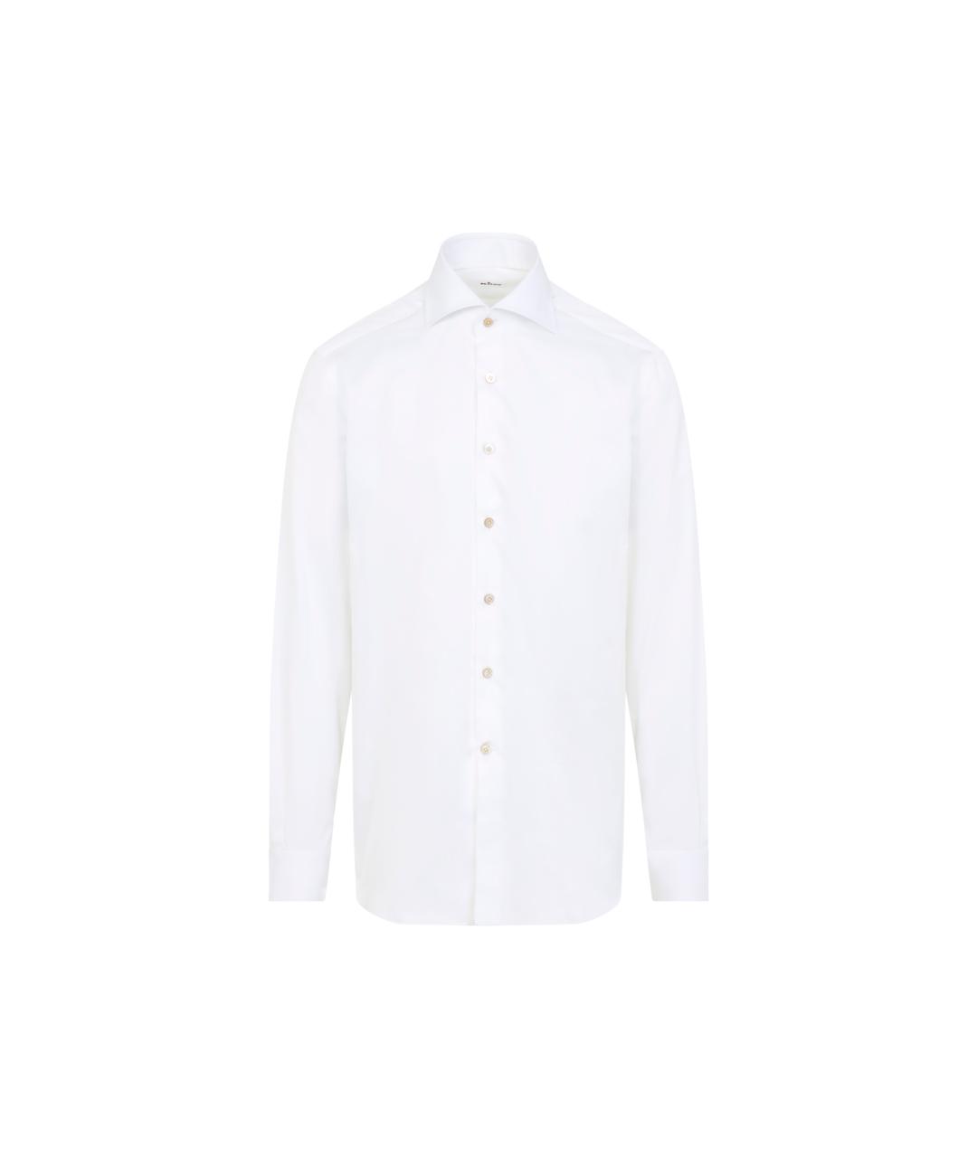 KITON Белая хлопковая классическая рубашка, фото 1