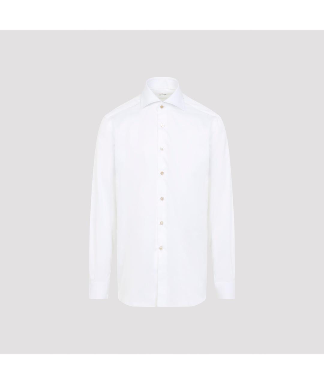 KITON Белая хлопковая классическая рубашка, фото 2