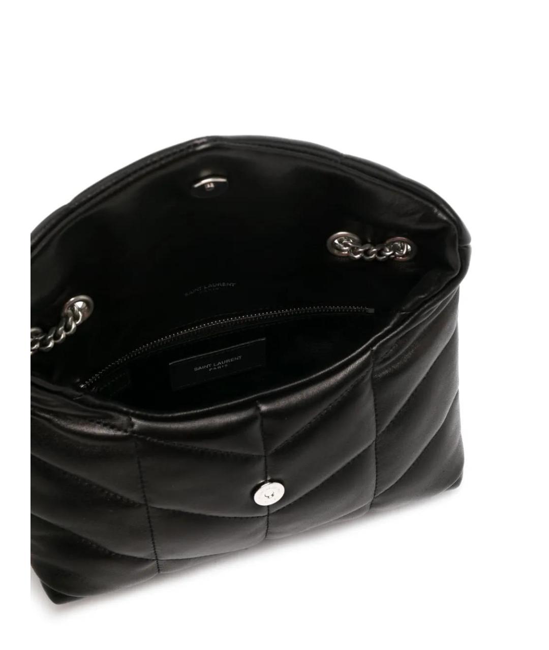SAINT LAURENT Черная кожаная сумка через плечо, фото 5