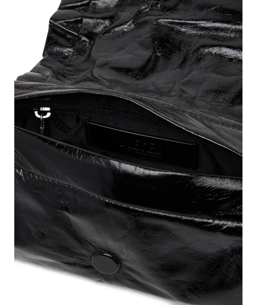 DIESEL Черная кожаная сумка через плечо, фото 4