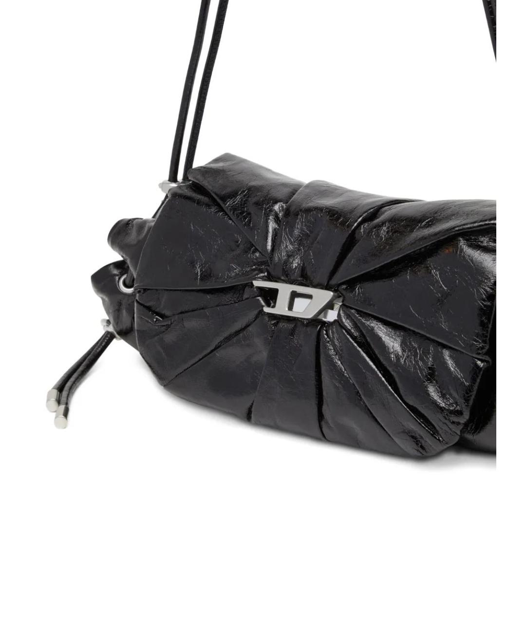 DIESEL Черная кожаная сумка через плечо, фото 5