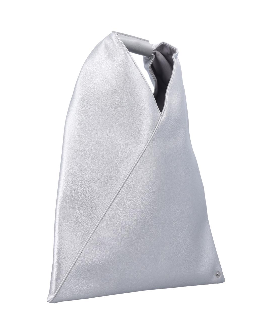 MM6 MAISON MARGIELA Серебряная сумка с короткими ручками из искусственной кожи, фото 2