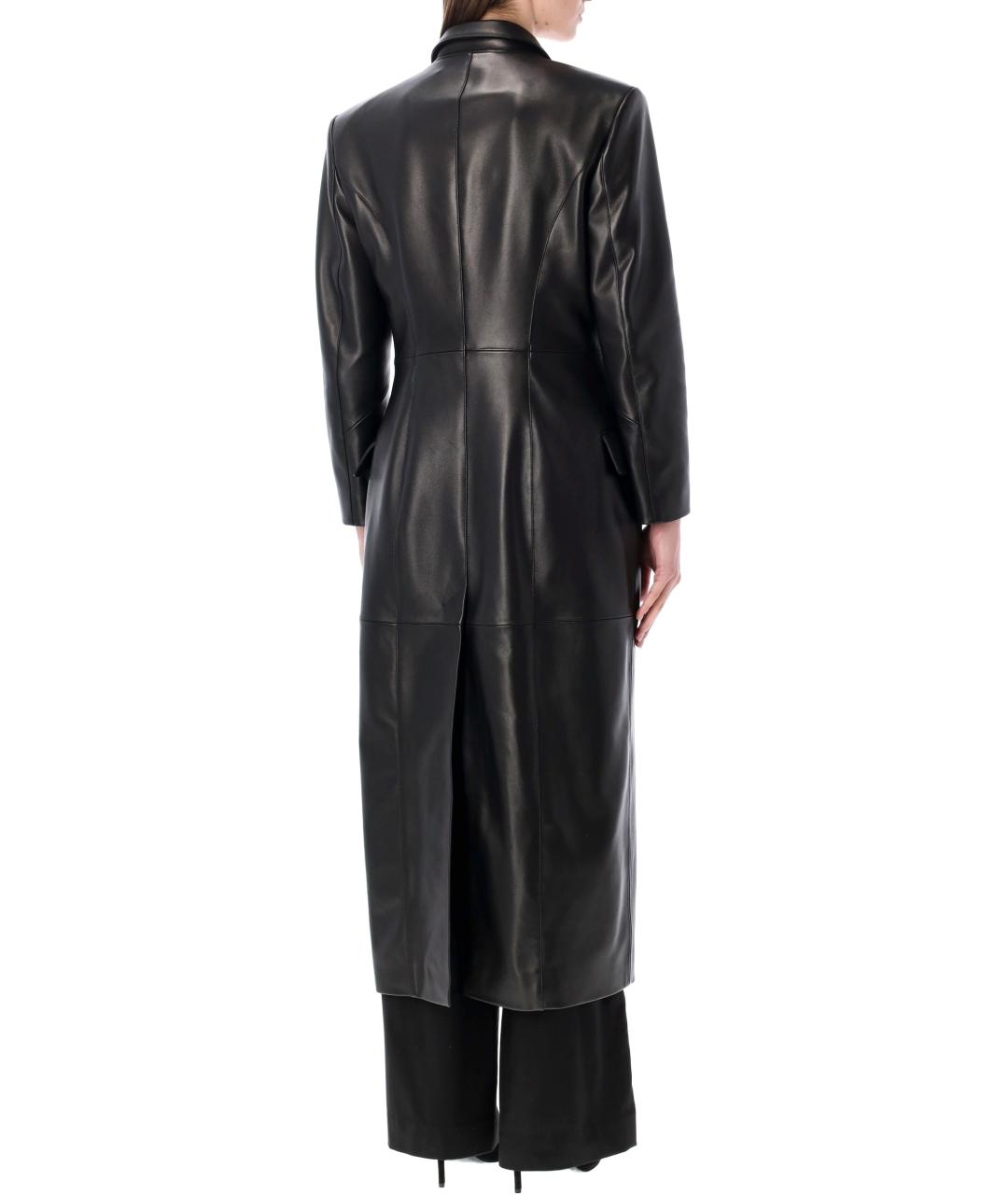 MAGDA BUTRYM Черное кожаное пальто, фото 2