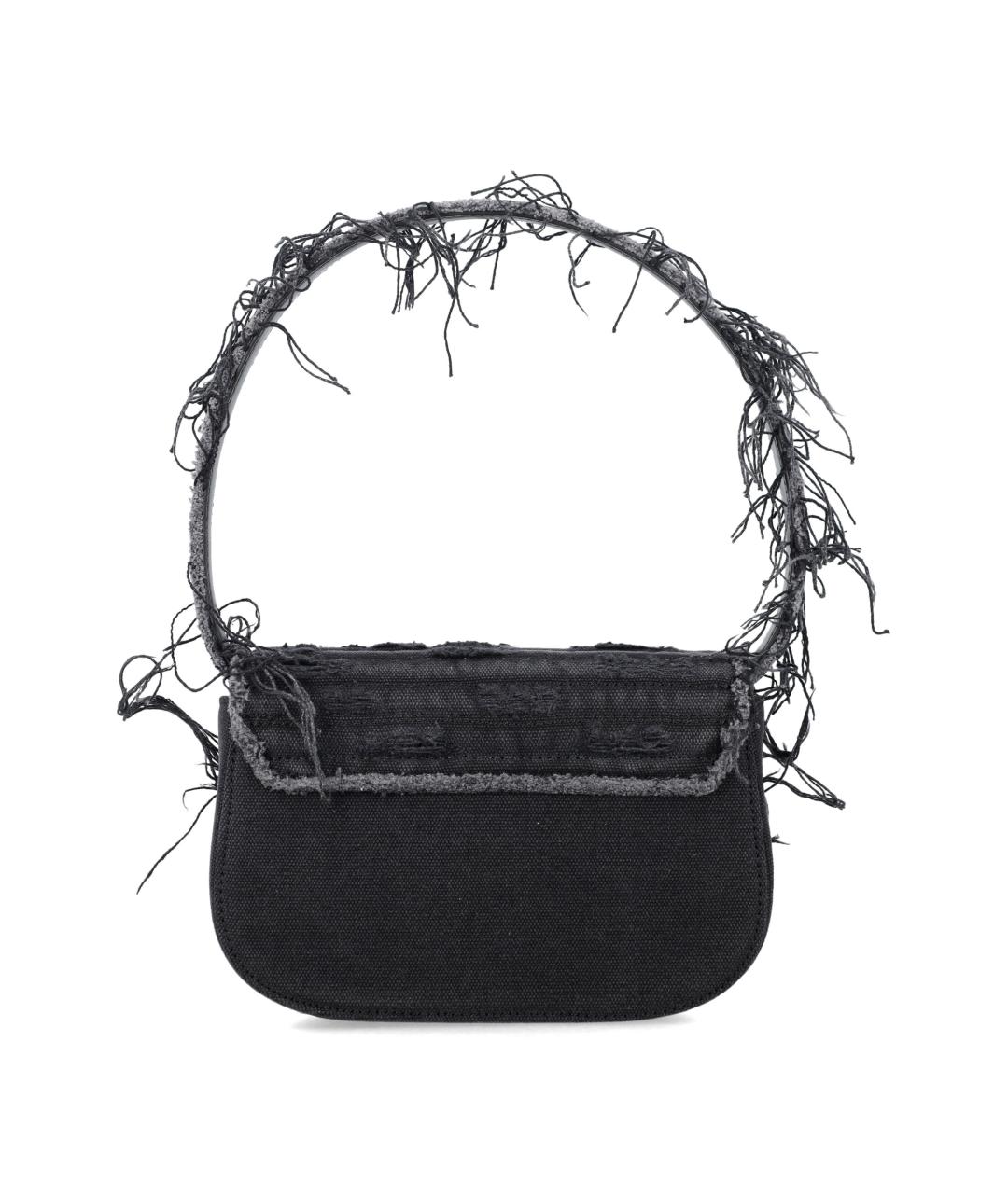 DIESEL Черная хлопковая сумка с короткими ручками, фото 3