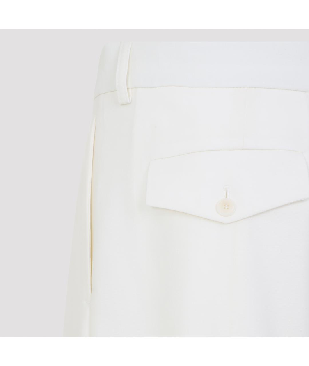 CASABLANCA Белые шерстяные повседневные брюки, фото 4