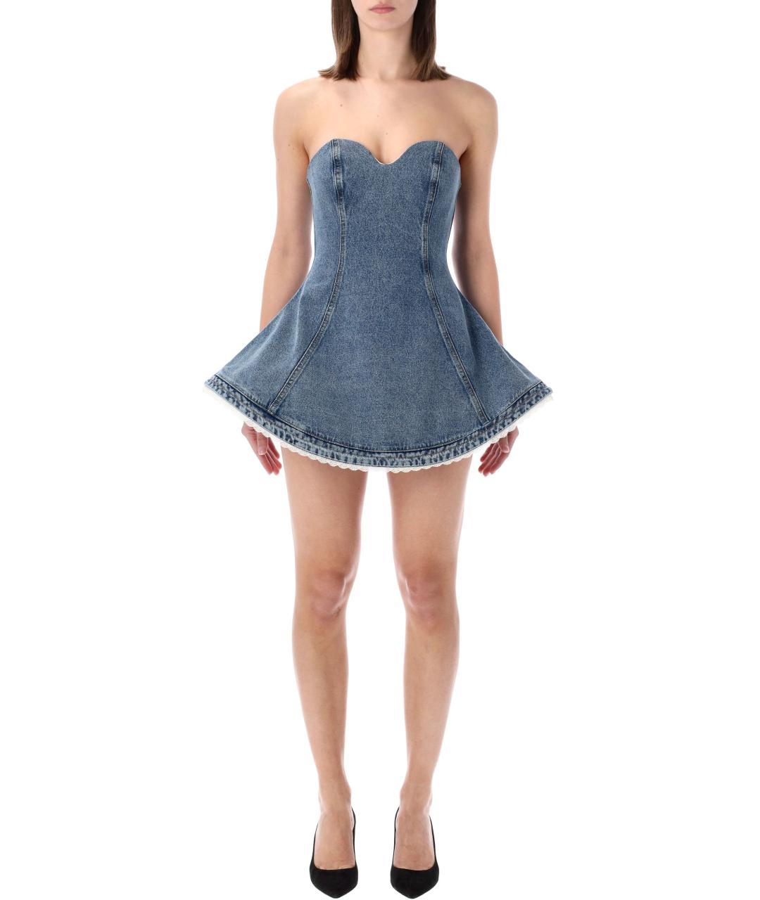 MAGDA BUTRYM Синее хлопковое повседневное платье, фото 4