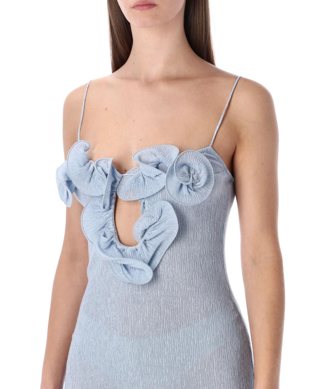 MAGDA BUTRYM Голубое полиэстеровое повседневное платье, фото 4