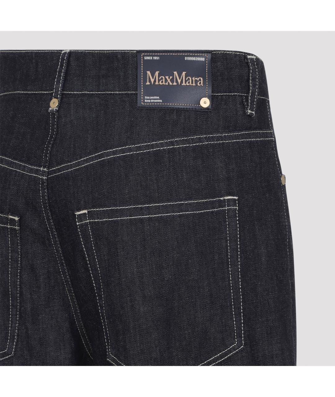 'S MAX MARA Синие хлопковые прямые джинсы, фото 4